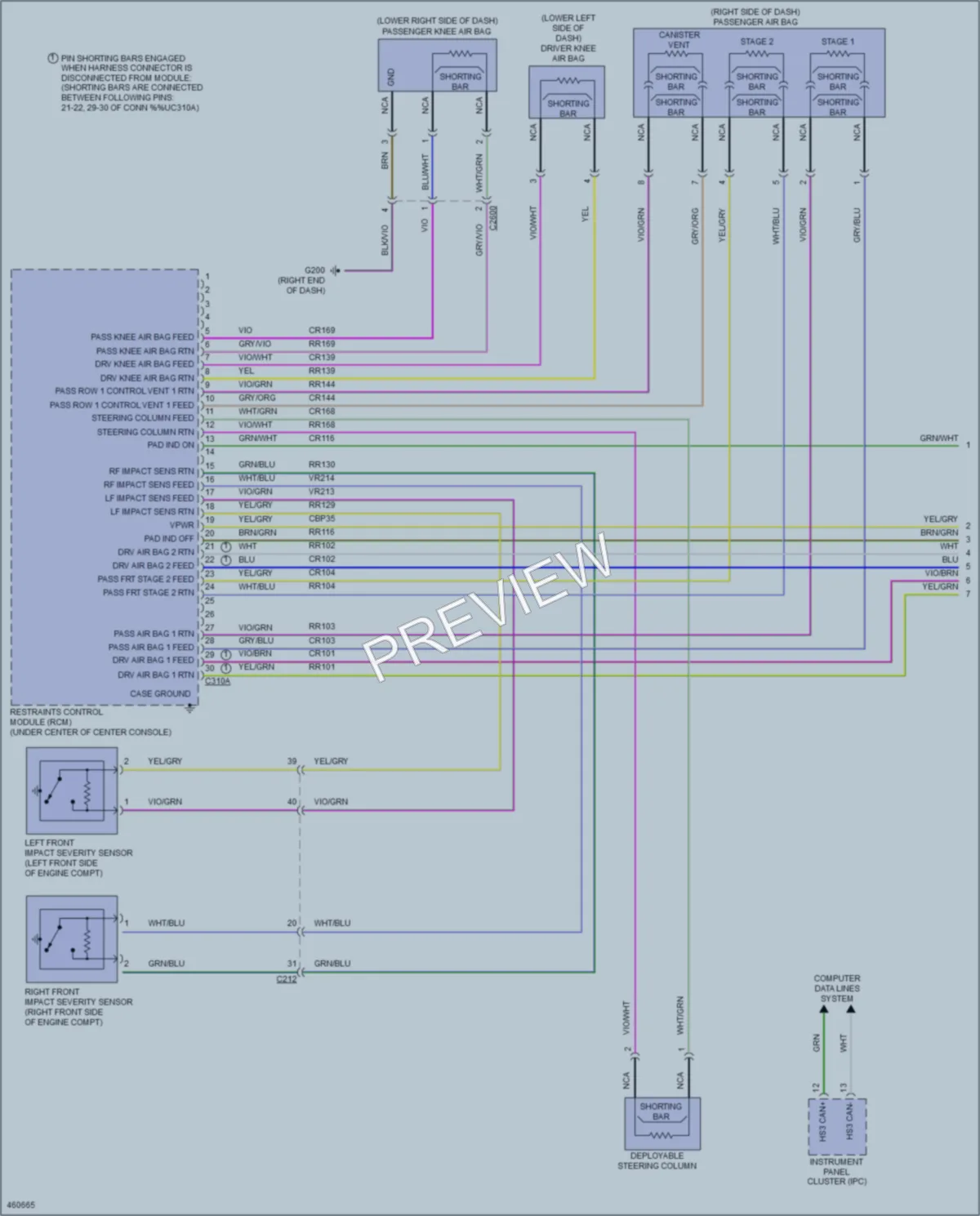 2015 Ford Mustang Supplemental Restraints wiring diagram preview