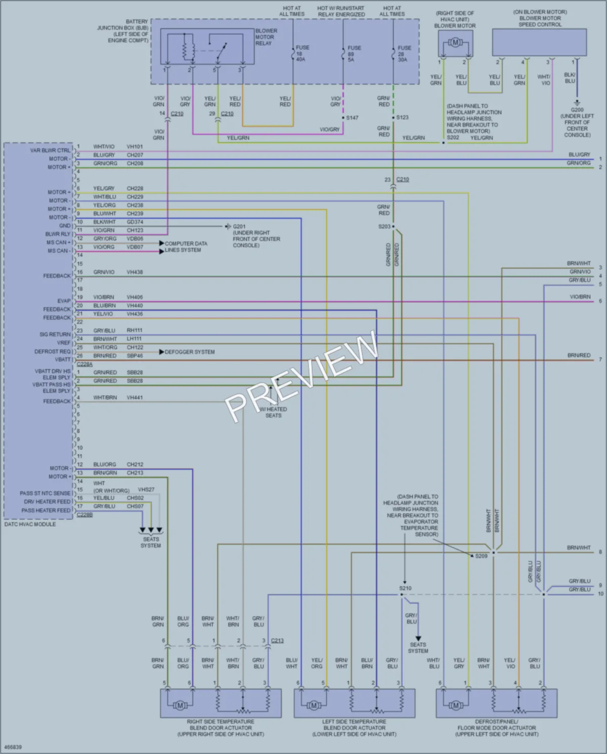 2015 Ford Taurus Air Conditioning wiring diagram preview