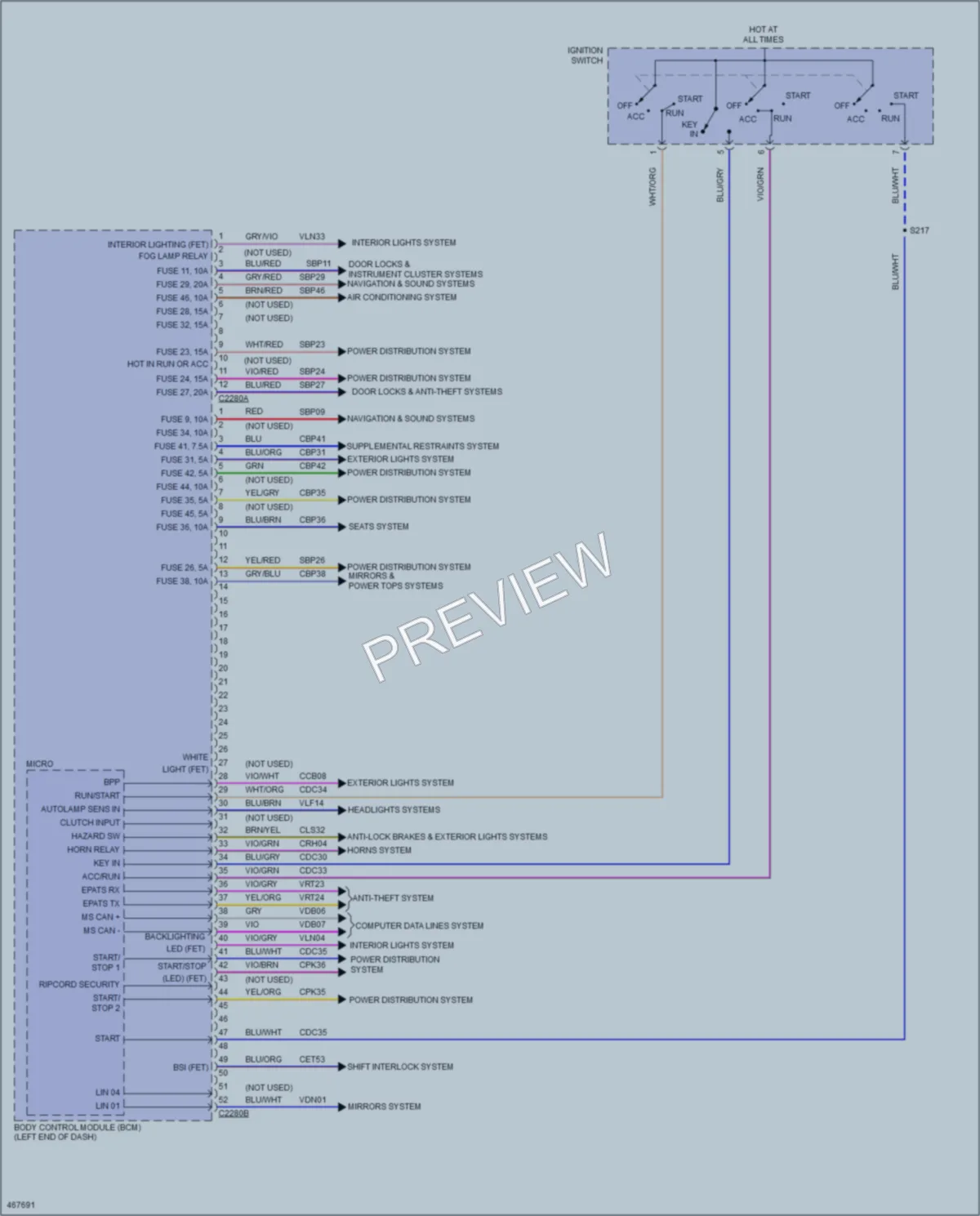 2015 Ford Taurus Body Control Modules wiring diagram preview