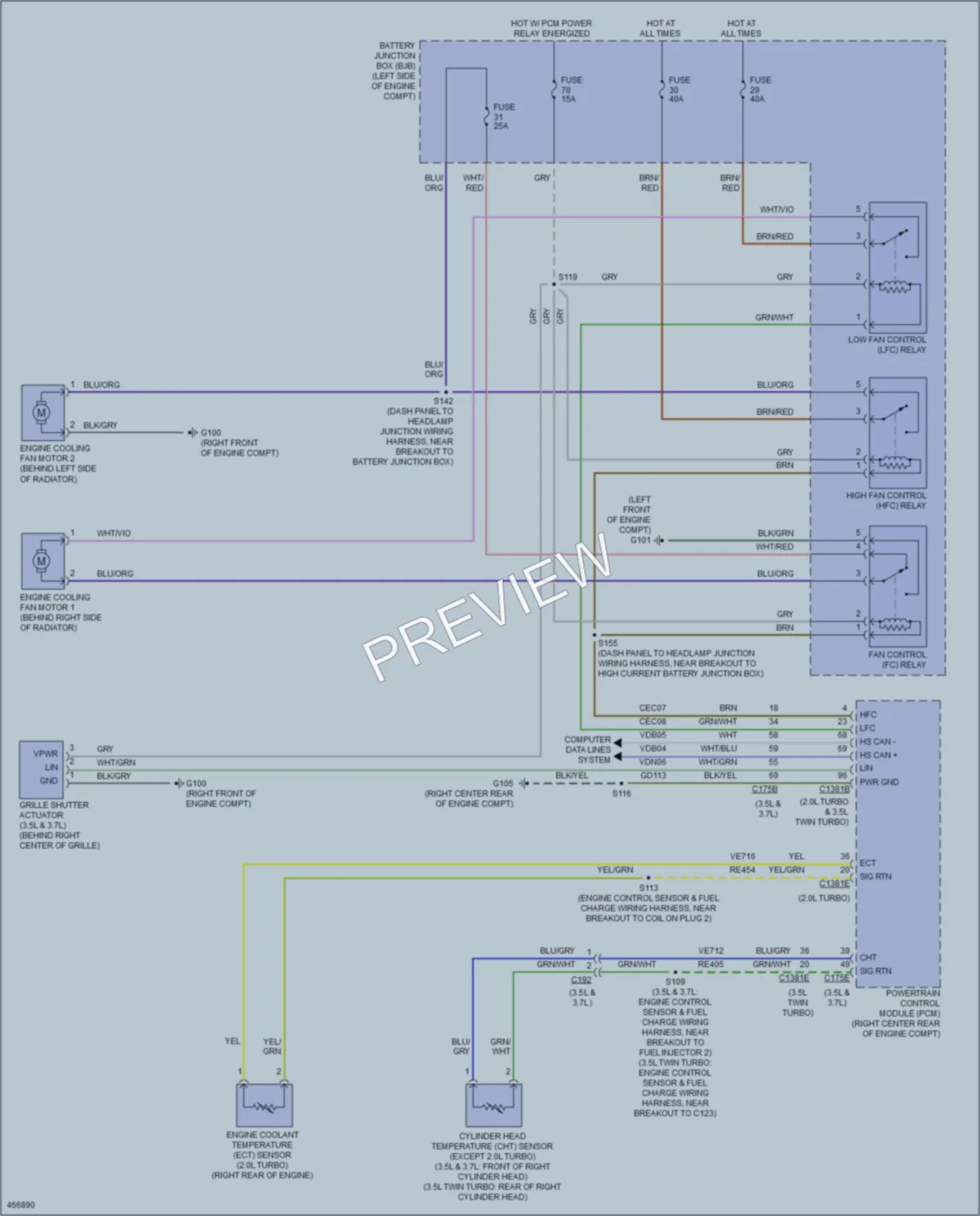 2015 Ford Taurus Cooling Fan wiring diagram preview