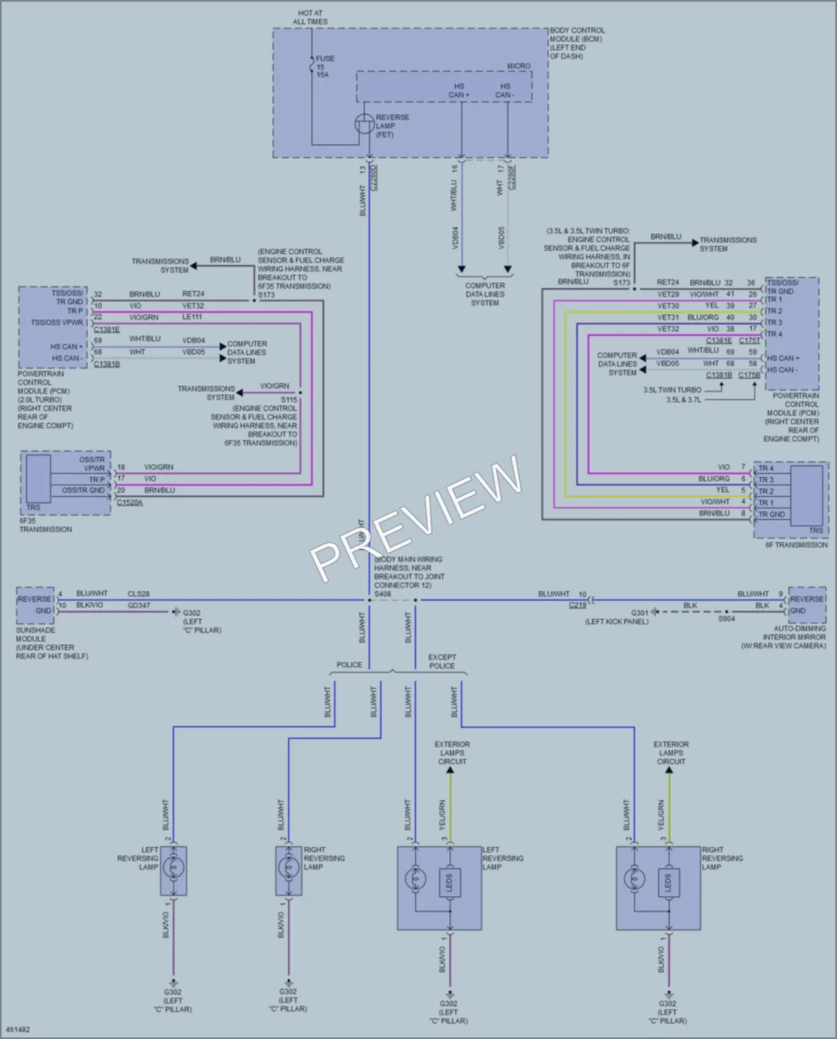 2015 Ford Taurus Exterior Lights wiring diagram preview