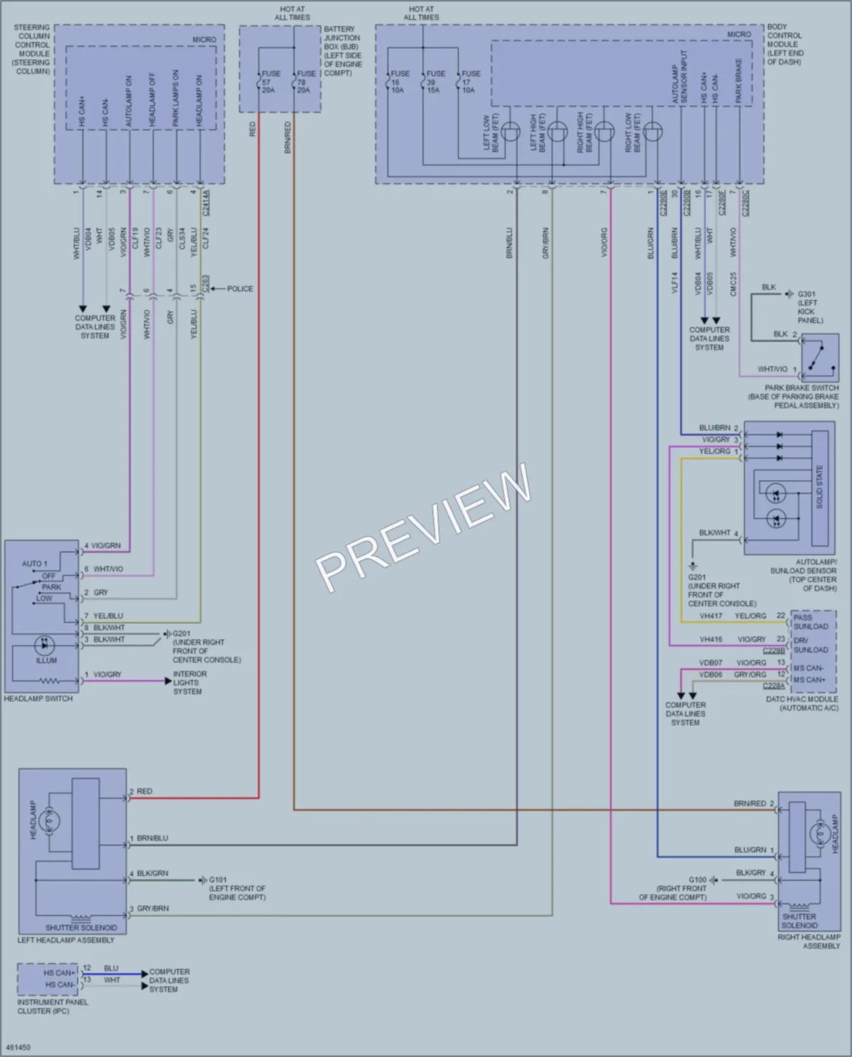 2015 Ford Taurus Headlights wiring diagram preview