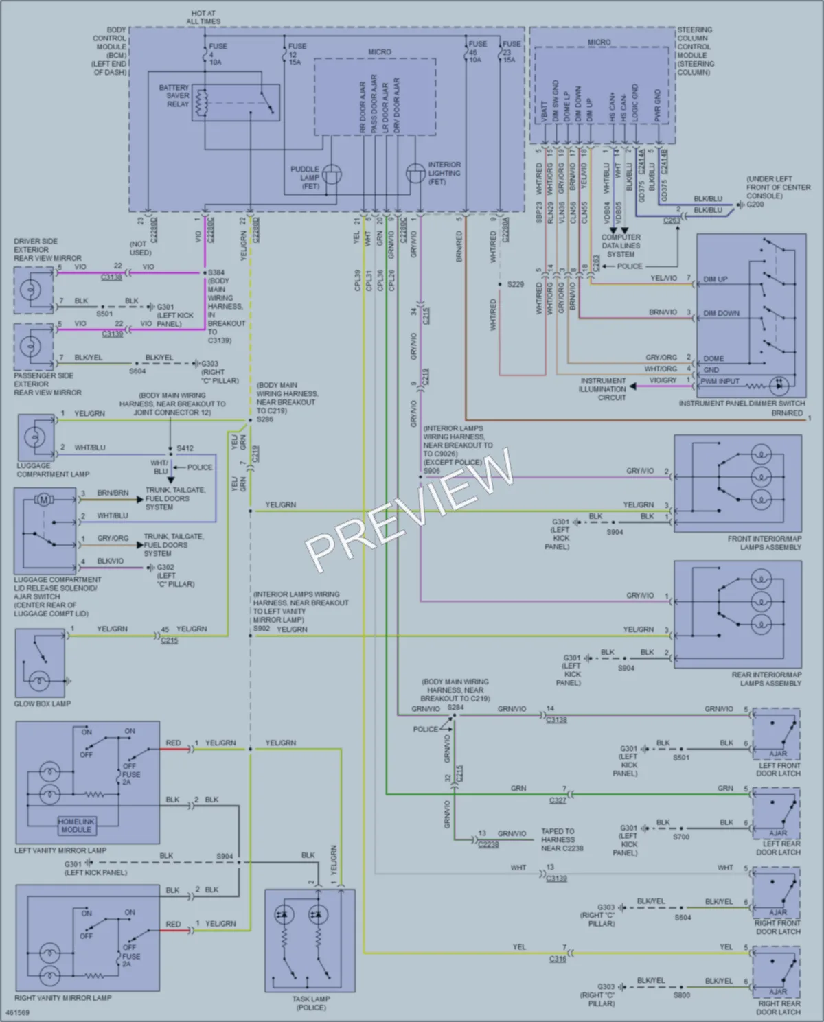 2015 Ford Taurus Interior Lights wiring diagram preview