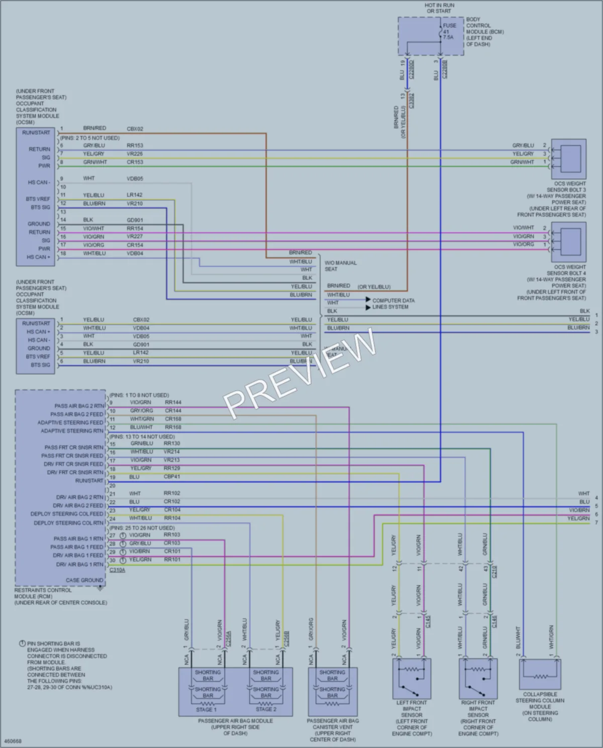 2015 Ford Taurus Supplemental Restraints wiring diagram preview