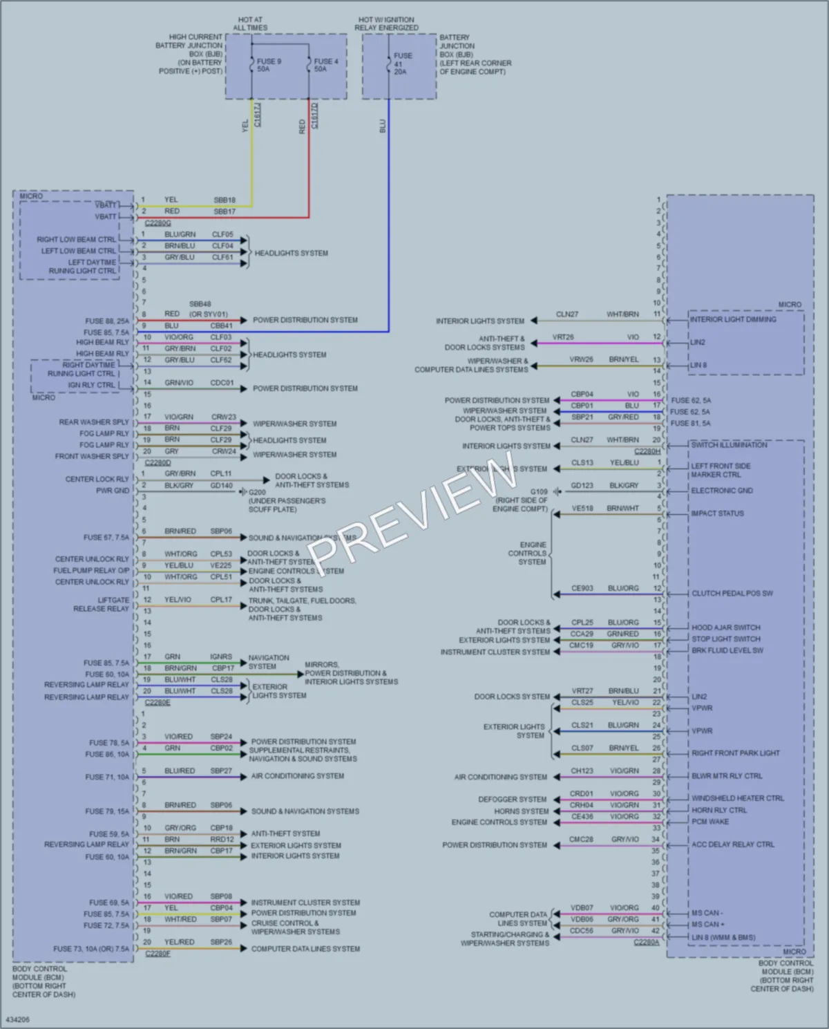 2015 Ford TransitConnect Body Control Modules wiring diagram preview
