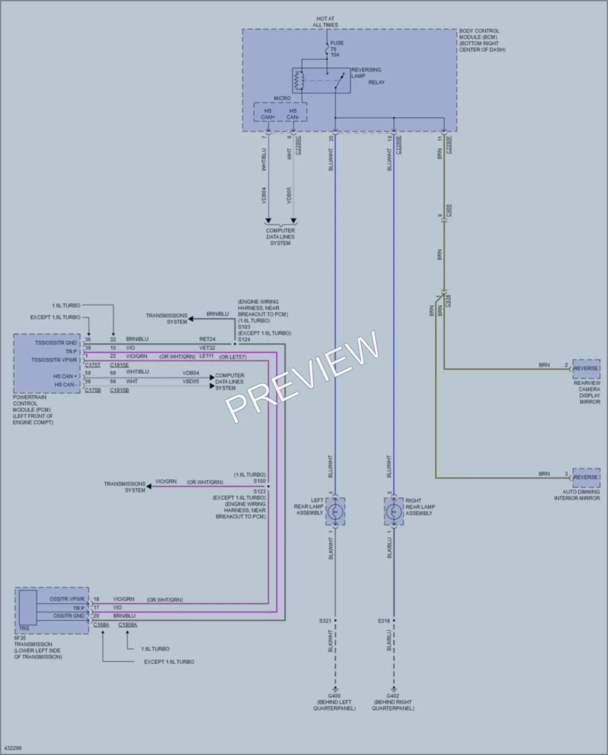 2015 Ford TransitConnect Exterior Lights wiring diagram preview