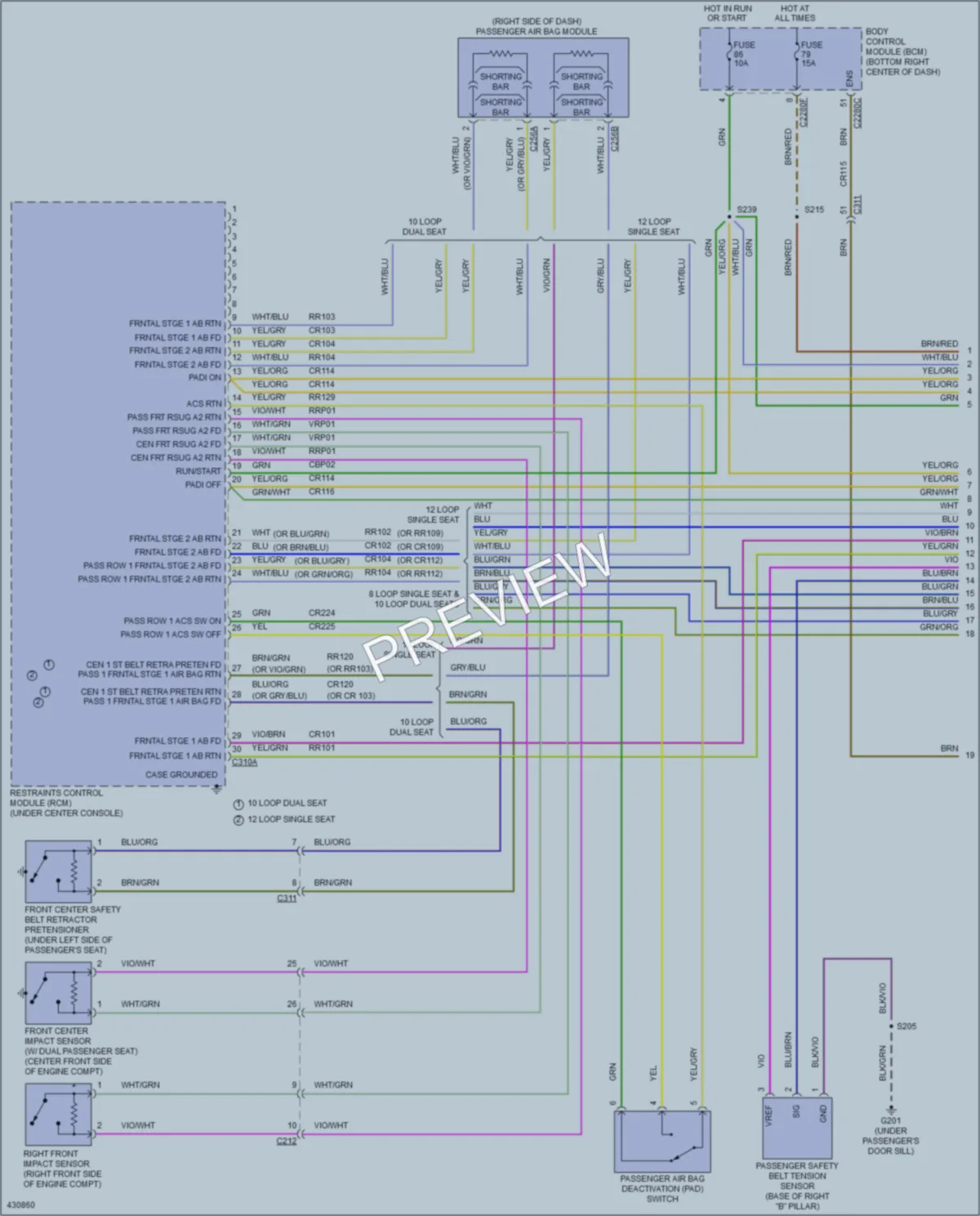 2015 Ford TransitConnect Supplemental Restraints wiring diagram preview