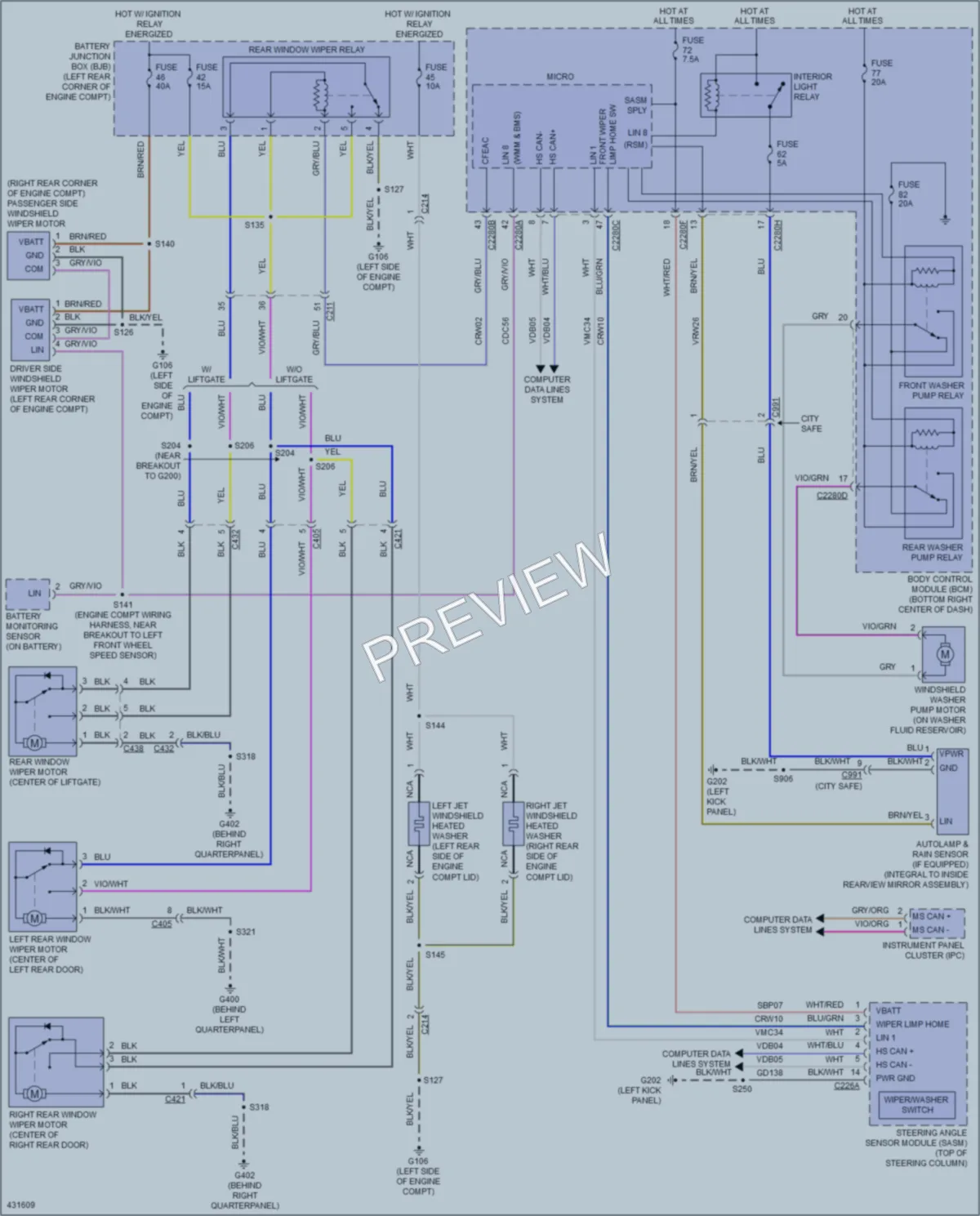 2015 Ford TransitConnect Wiper Washer wiring diagram preview