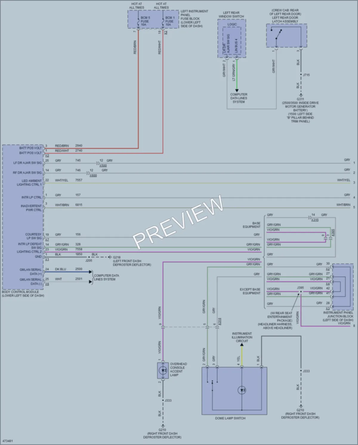 2015 GMC 2500HDSierra Interior Lights wiring diagram preview