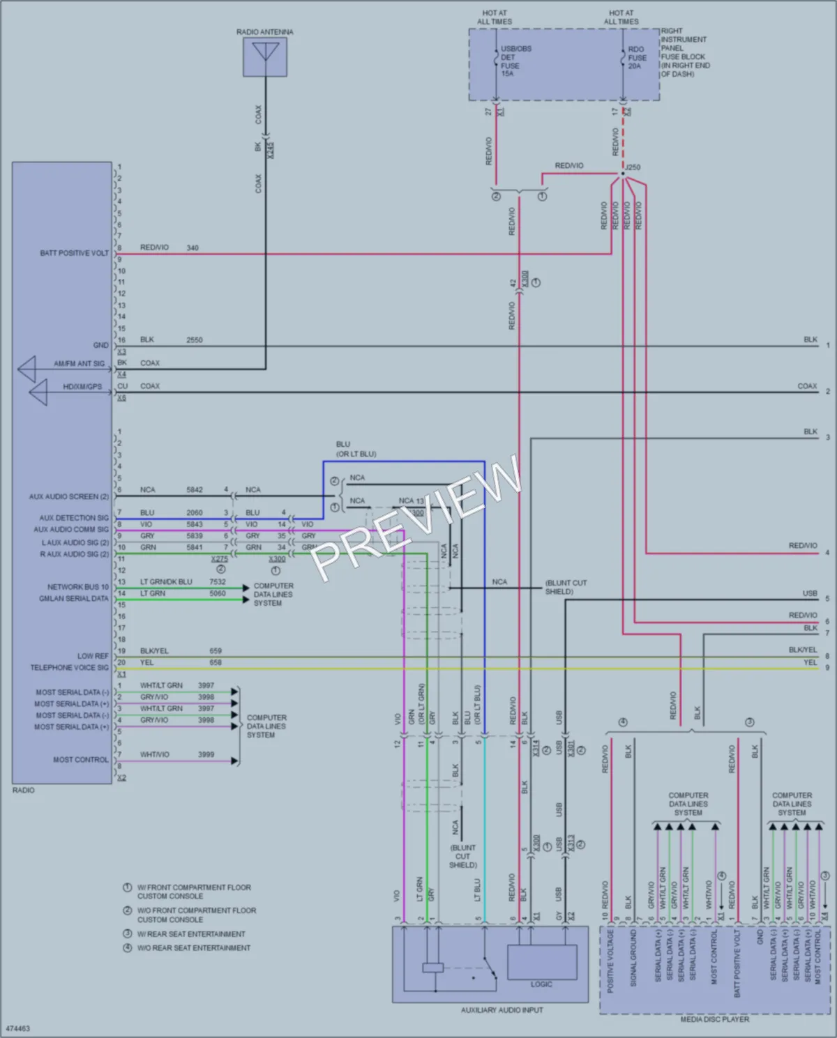 2015 GMC 2500HDSierraDenali Radio wiring diagram preview