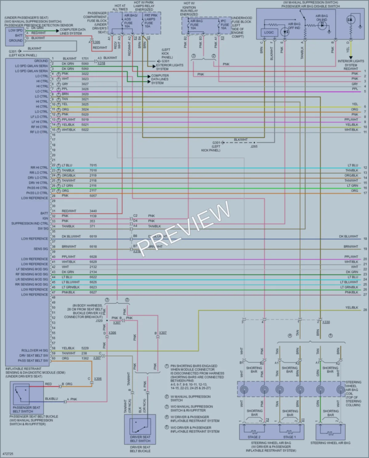 2015 GMC 2500Savana Supplemental Restraints wiring diagram preview