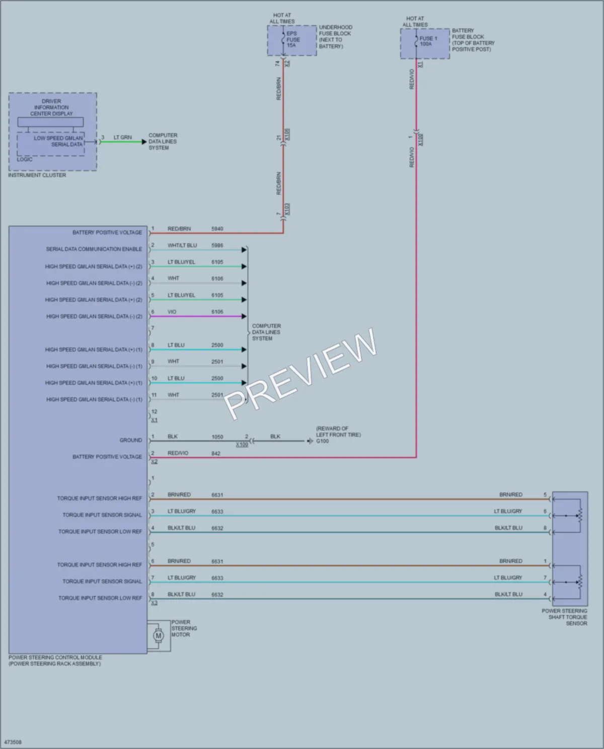 2015 GMC Canyon Electronic Power Steering wiring diagram preview