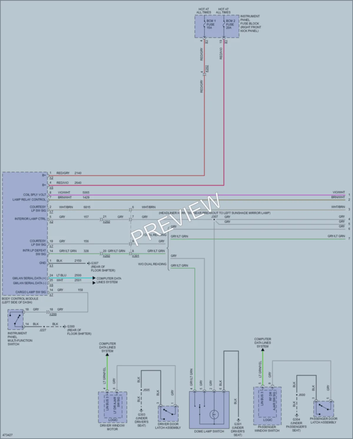 2015 GMC Canyon Interior Lights wiring diagram preview