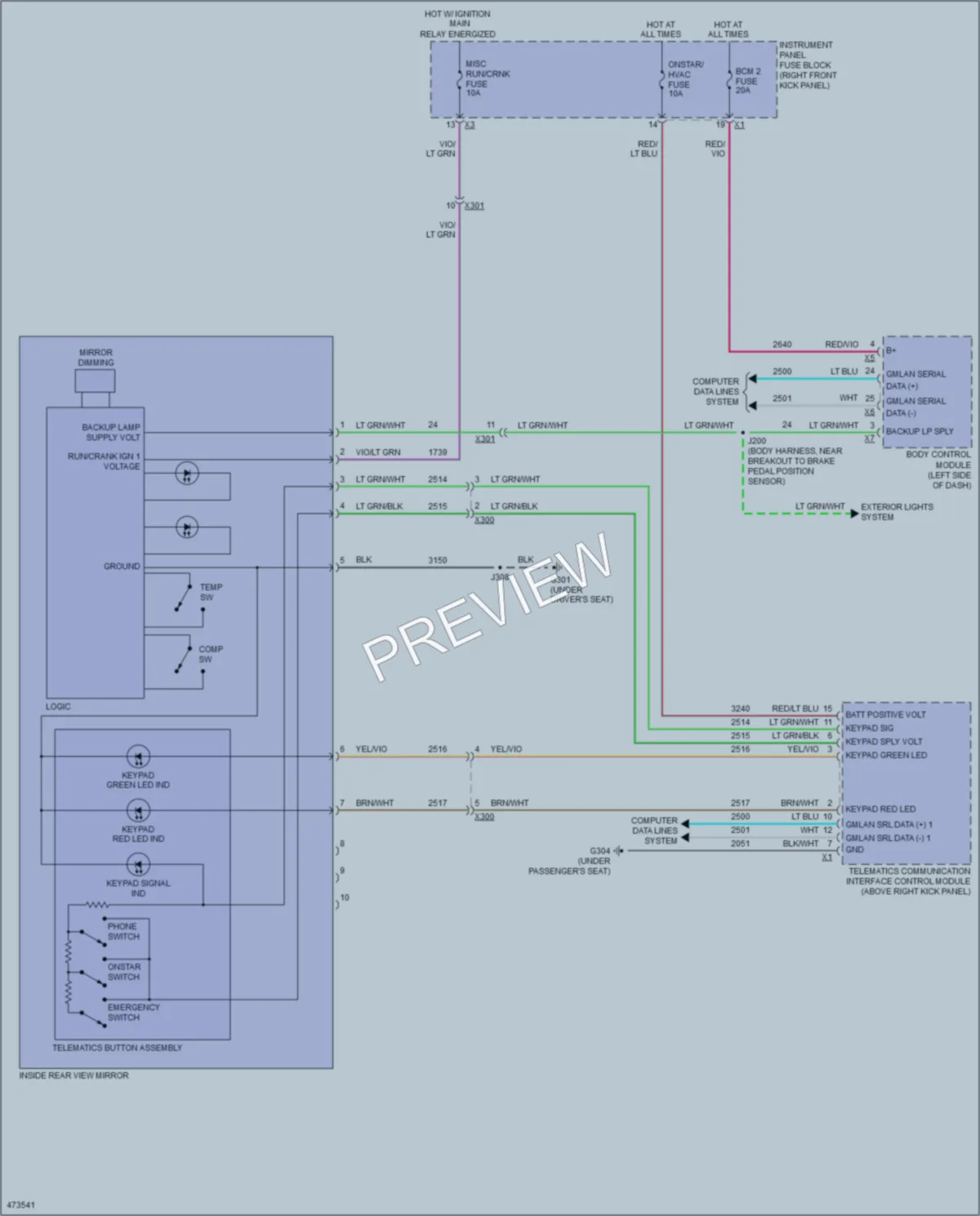 2015 GMC Canyon Power Mirrors wiring diagram preview