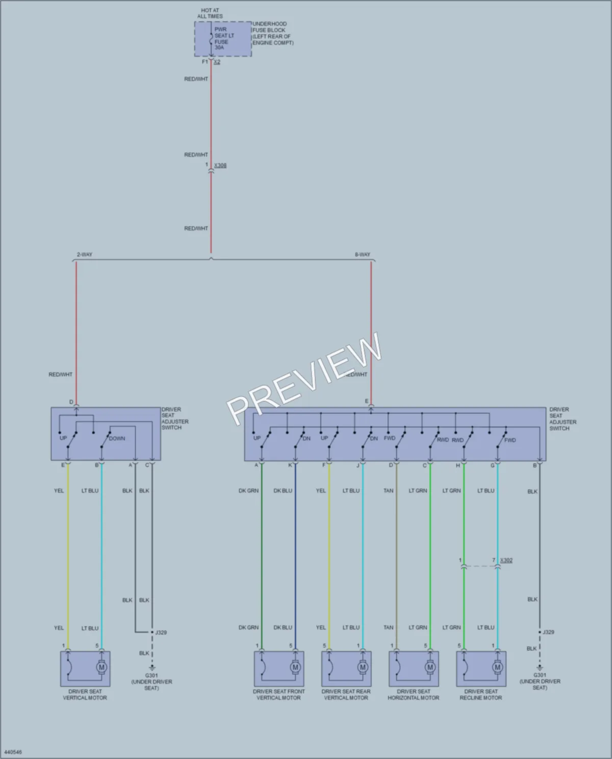 2015 GMC Terrain Power Seats wiring diagram preview