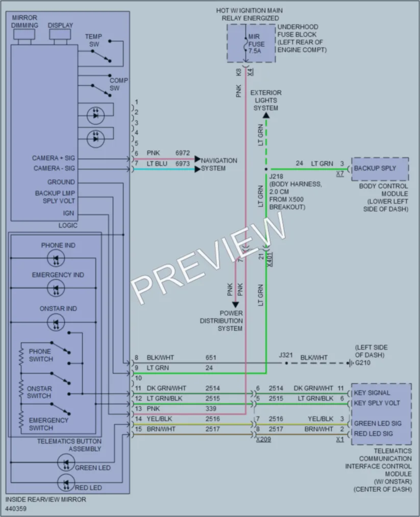 2015 GMC TerrainDenali Power Mirrors wiring diagram preview