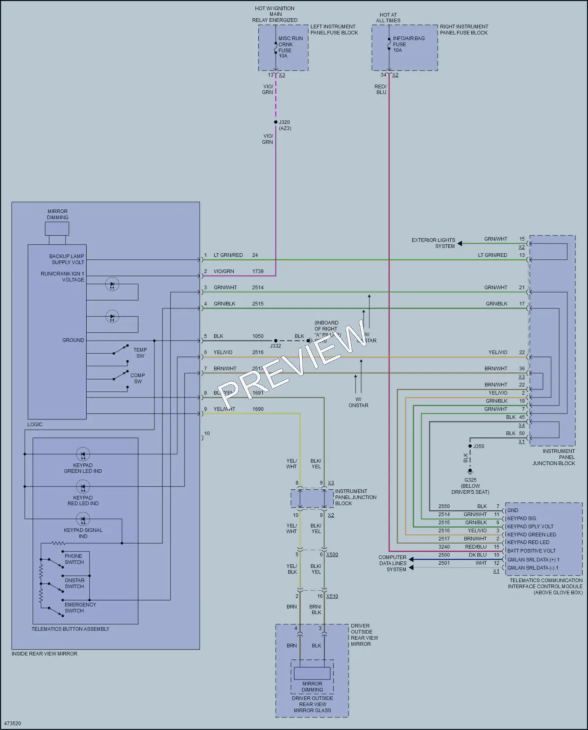 2015 GMC YukonDenali Power Mirrors wiring diagram preview