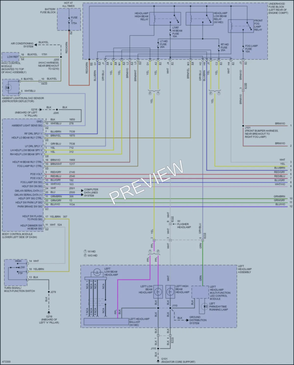 2015 GMC YukonXL Headlights wiring diagram preview