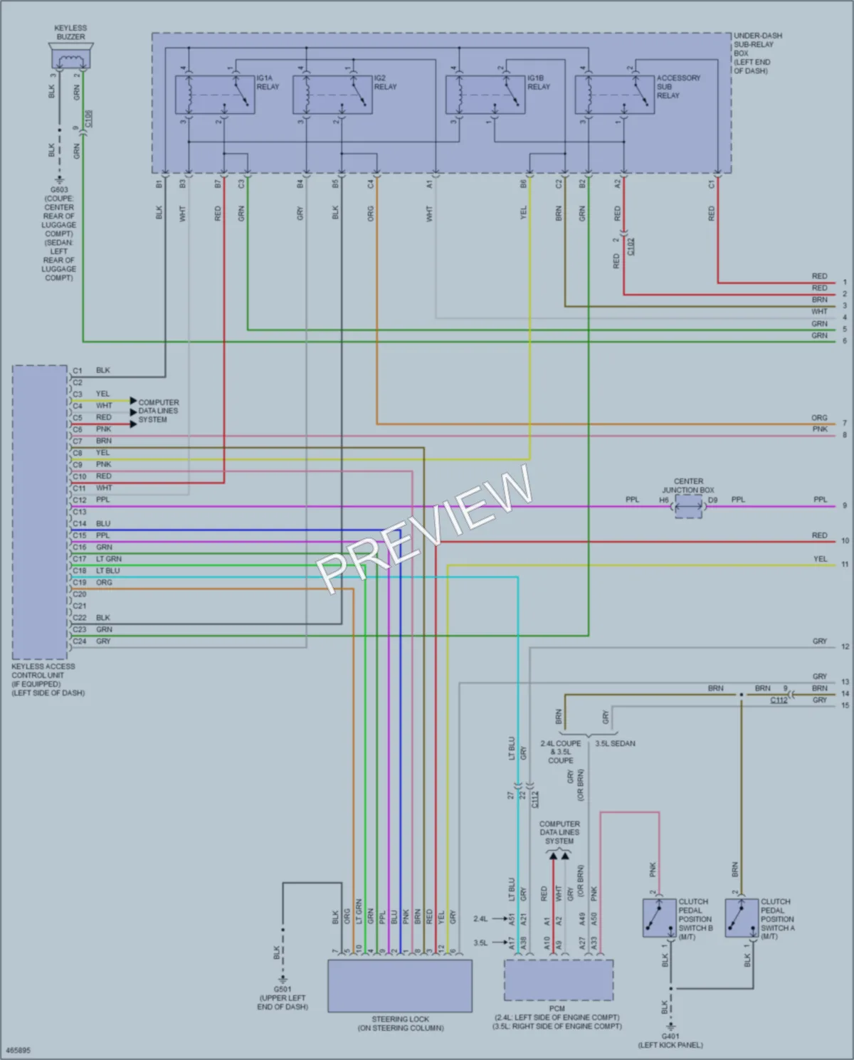 2015 Honda Accord Anti Theft wiring diagram preview