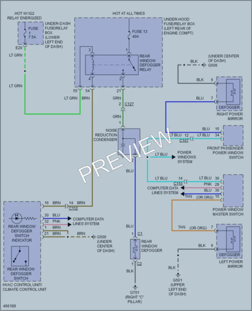 2015 Honda Accord Defoggers wiring diagram preview