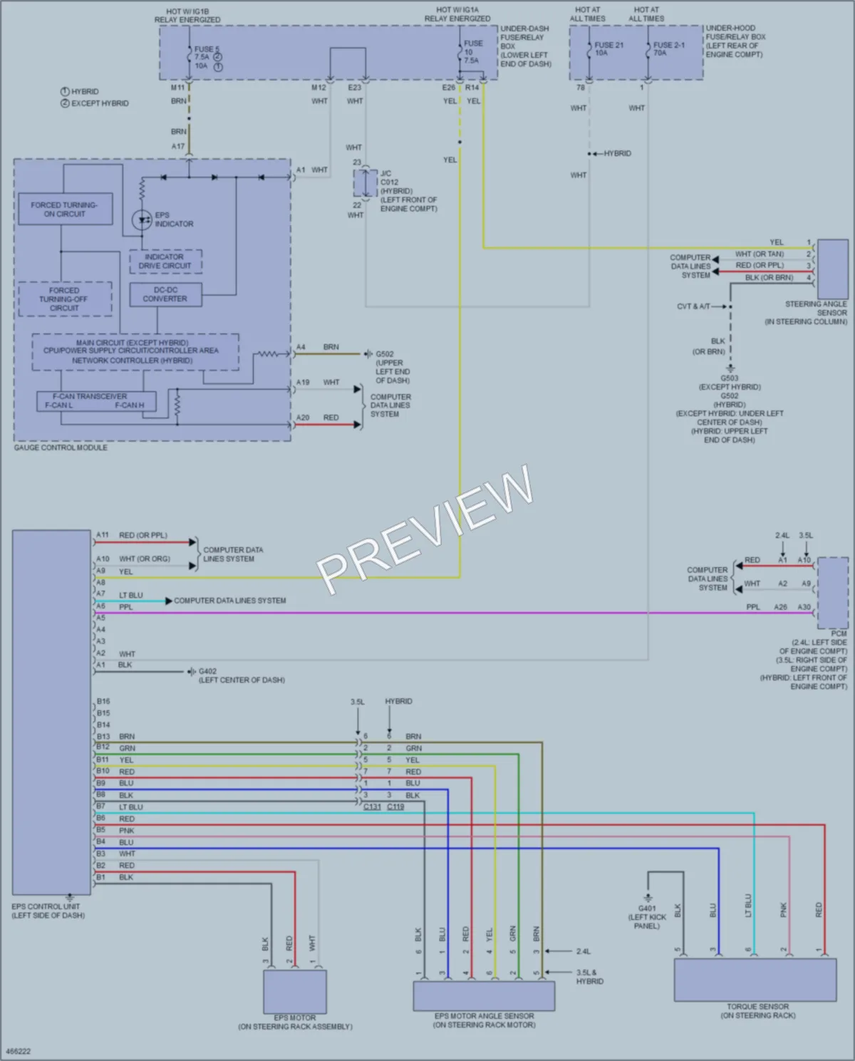 2015 Honda Accord Electronic Power Steering wiring diagram preview