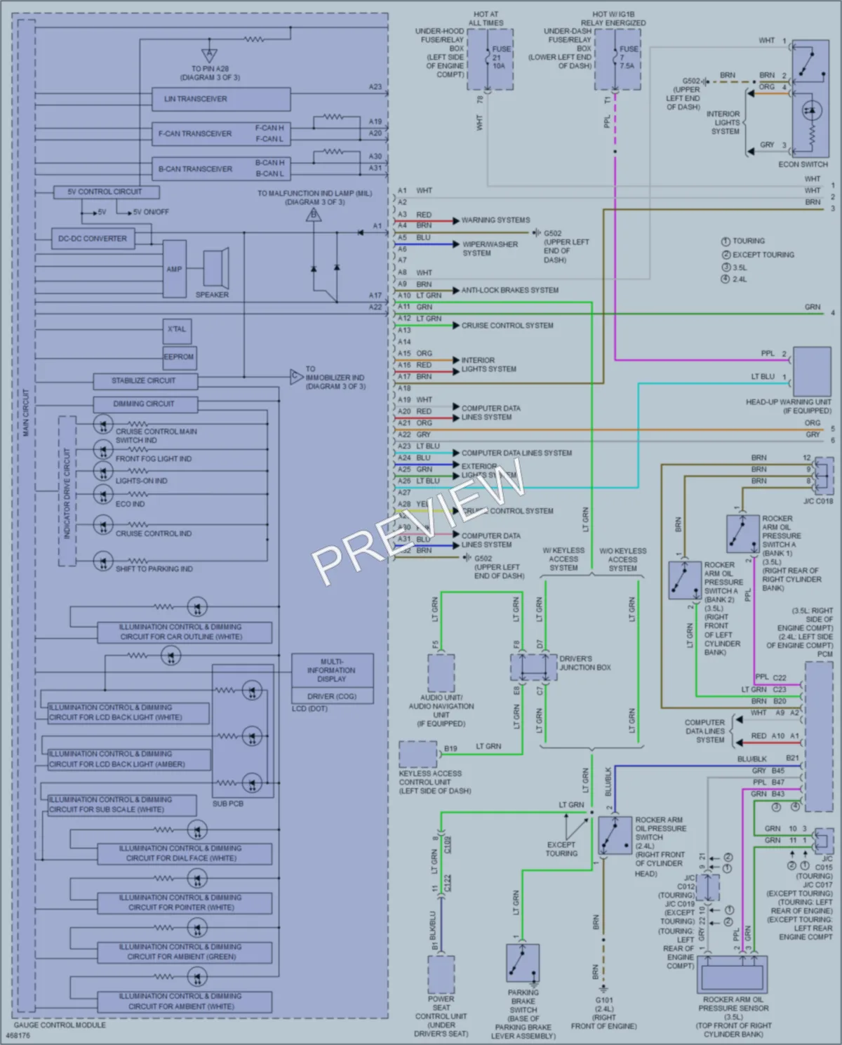 2015 Honda Accord Instrument Cluster wiring diagram preview