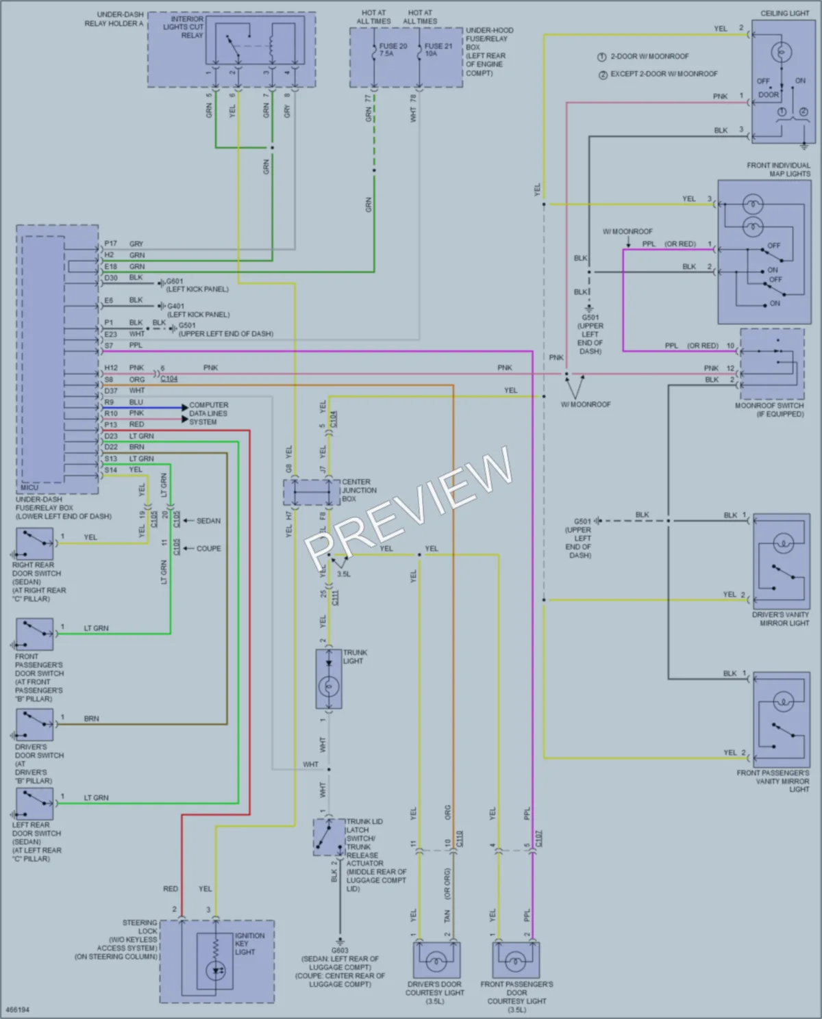 2015 Honda Accord Interior Lights wiring diagram preview