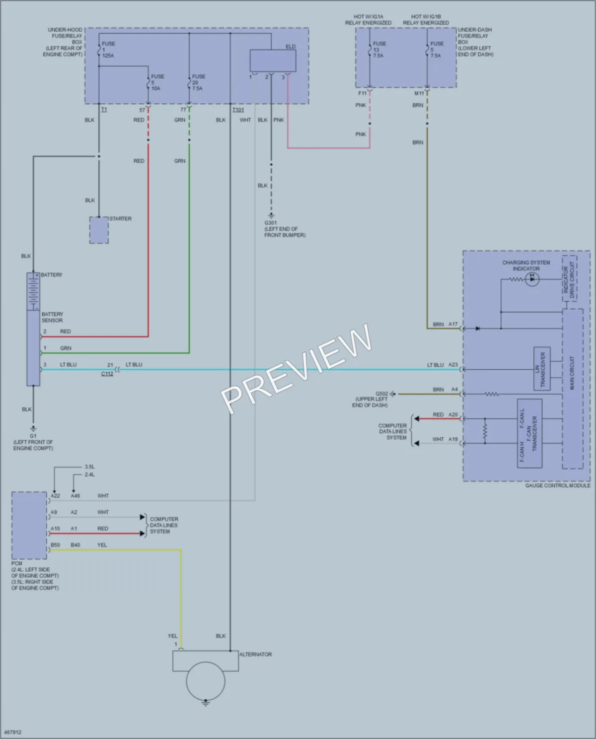 2015 Honda Accord Starting Charging wiring diagram preview
