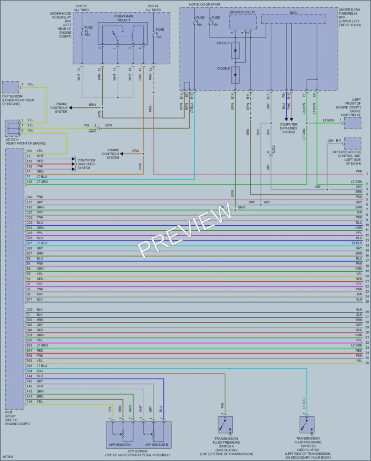 2015 Honda Accord Transmission wiring diagram preview