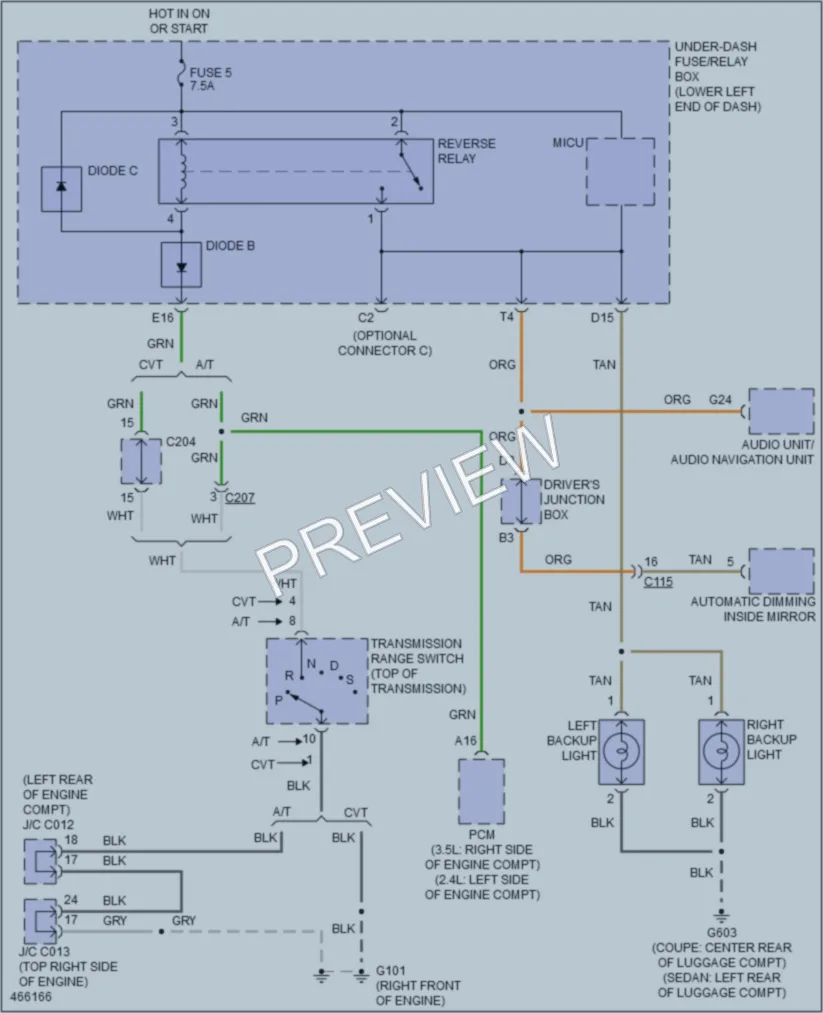 2015 Honda AccordHybrid Exterior Lights wiring diagram preview