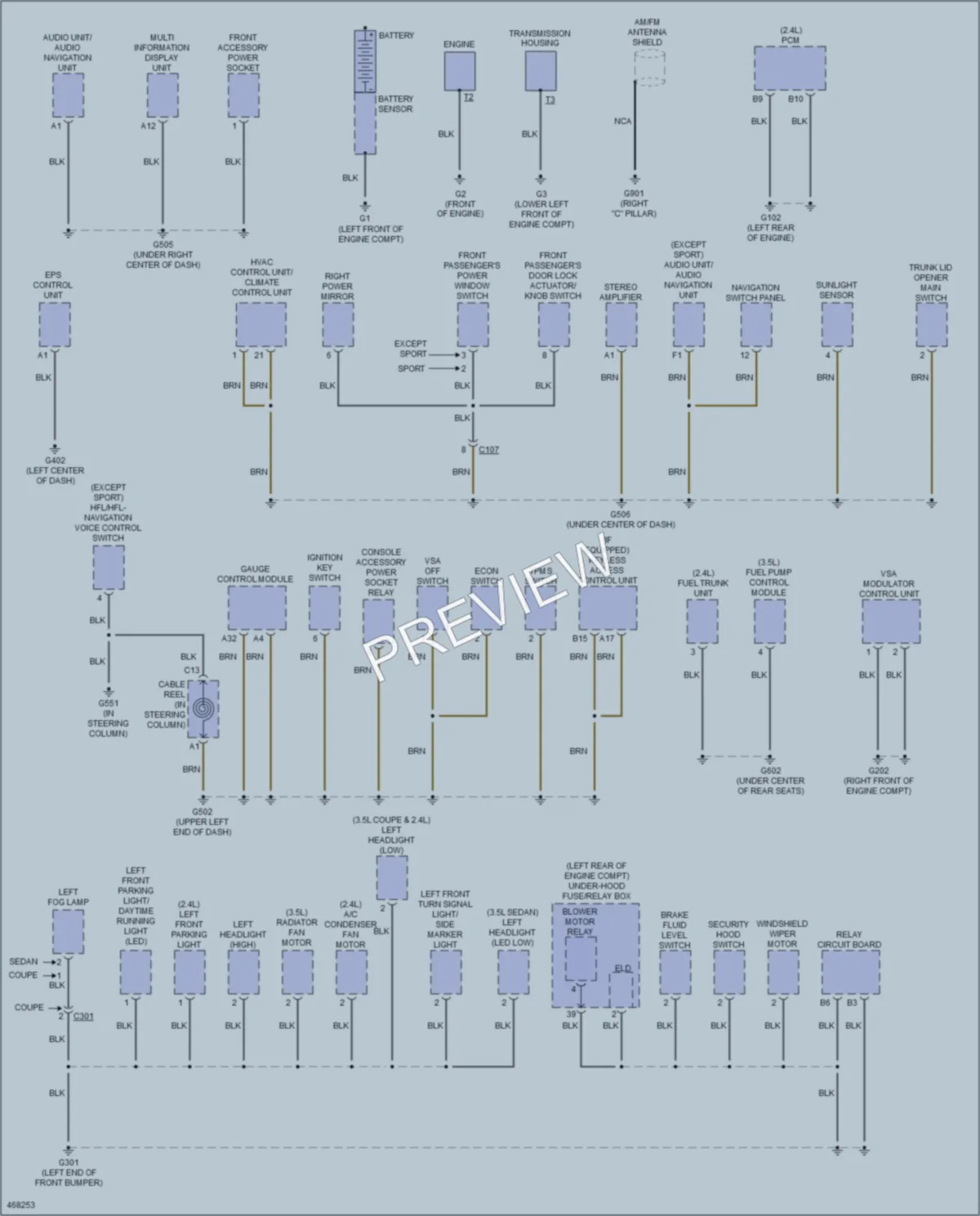 2015 Honda AccordHybrid Ground Distribution wiring diagram preview