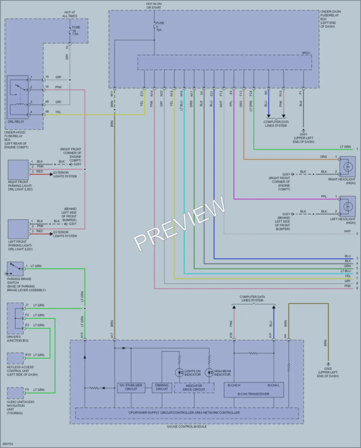 2015 Honda AccordHybrid Headlights wiring diagram preview