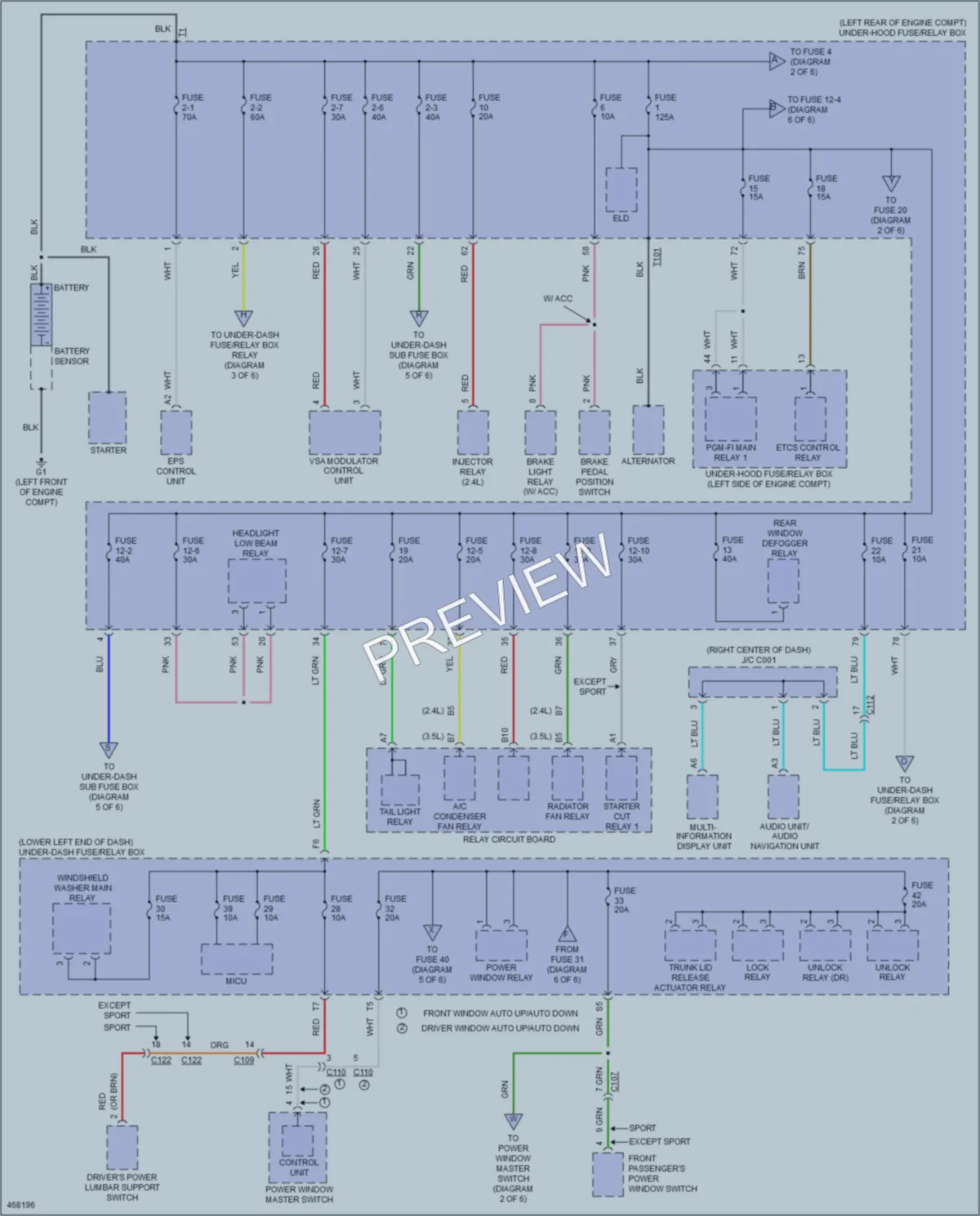 2015 Honda AccordHybrid Power Distribution wiring diagram preview