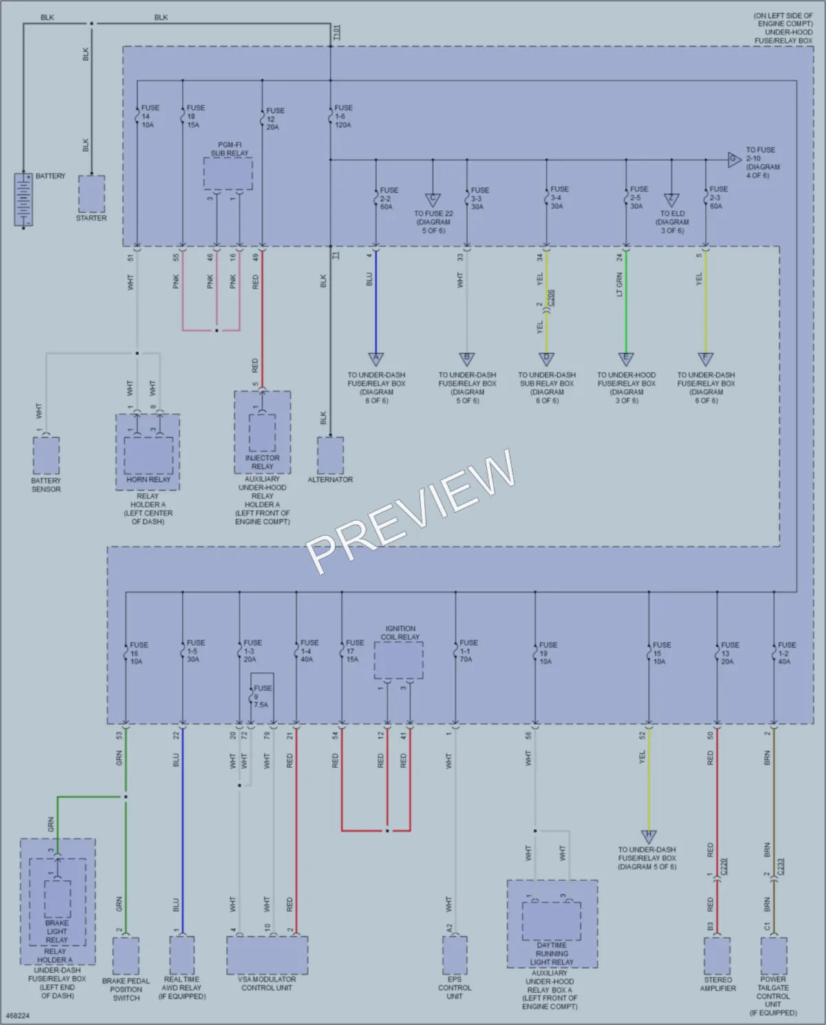 2015 Honda CRV Power Distribution wiring diagram preview