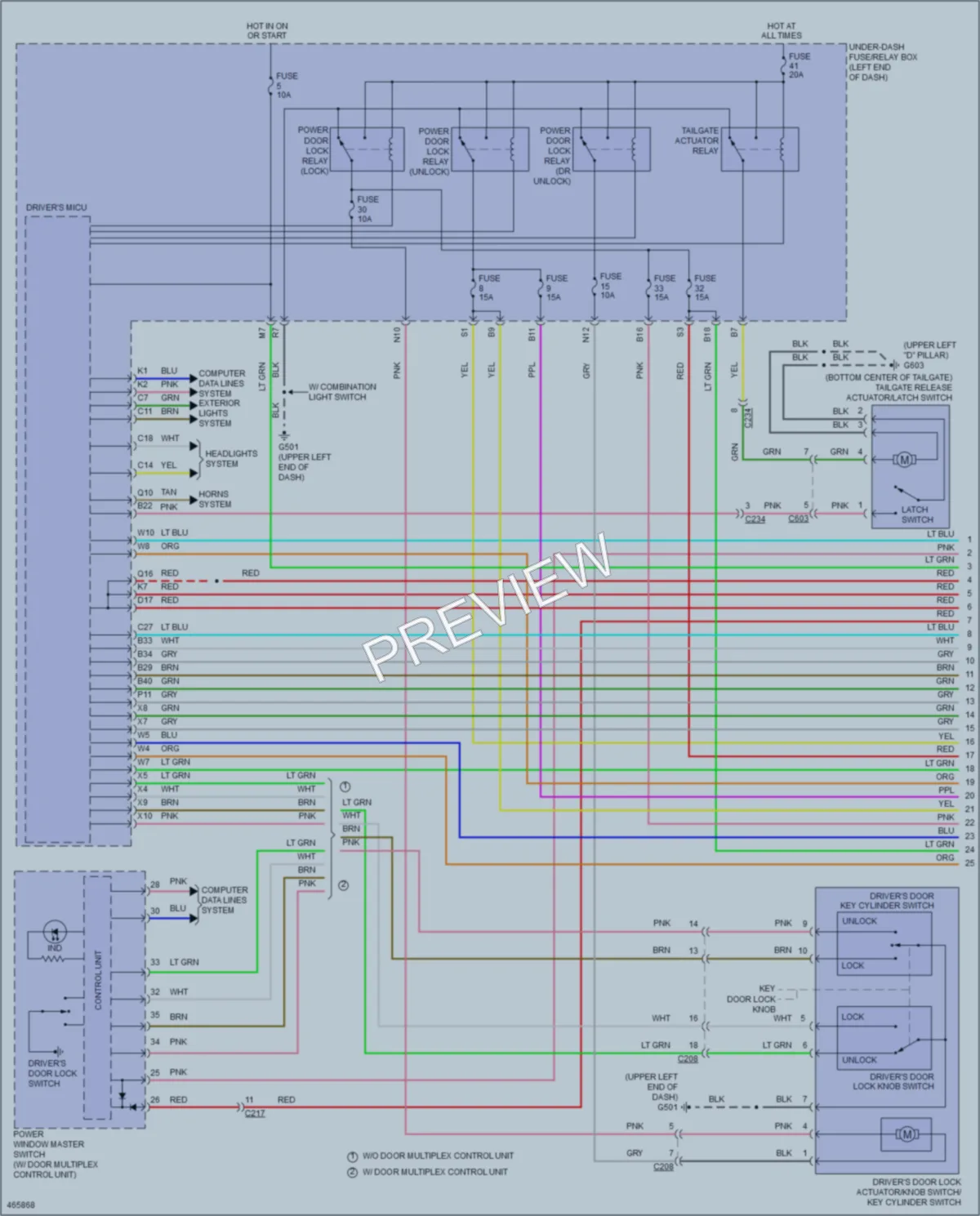 2015 Honda CRV Power Door Locks wiring diagram preview