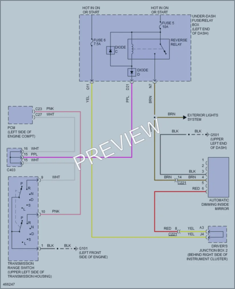 2015 Honda CRV Power Mirrors wiring diagram preview