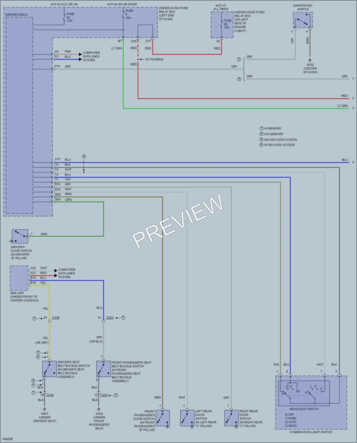 2015 Honda CRV Warning Systems wiring diagram preview