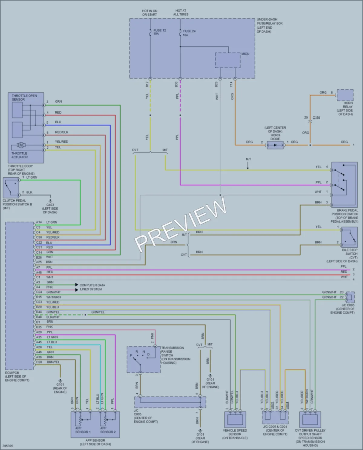 2015 Honda CRZ Cruise Control wiring diagram preview
