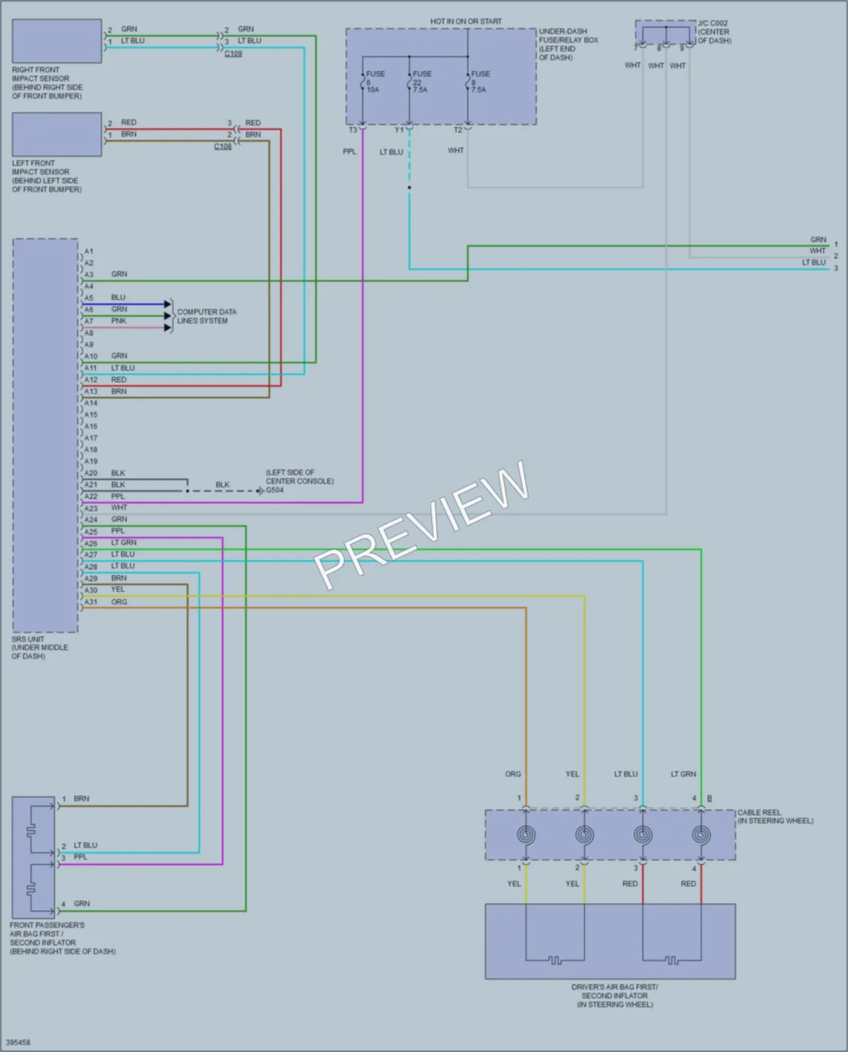 2015 Honda CRZ Supplemental Restraints wiring diagram preview