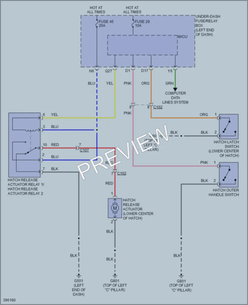 2015 Honda CRZ Trunk Tailgate Fuel Door wiring diagram preview