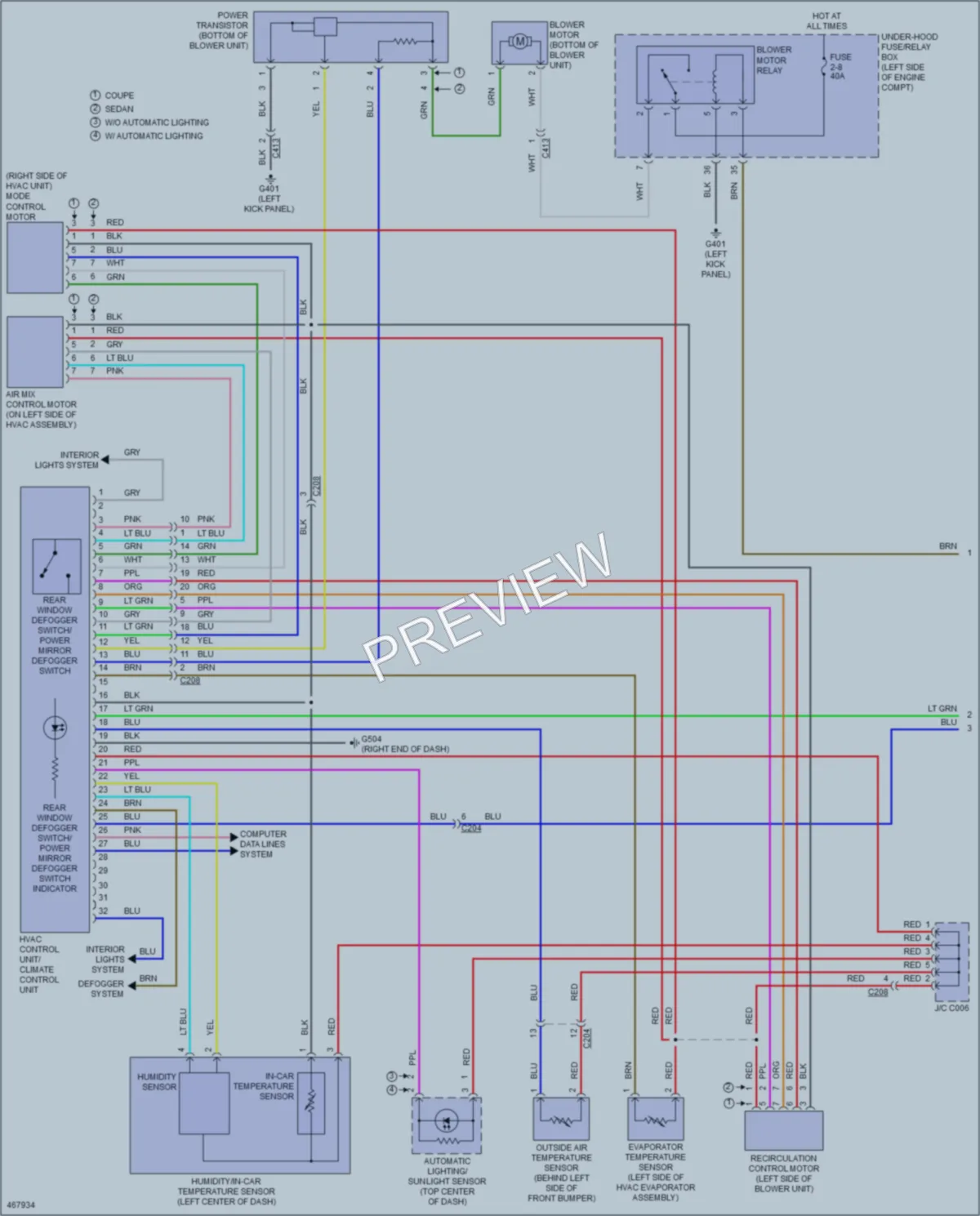 2015 Honda Civic Air Conditioning wiring diagram preview
