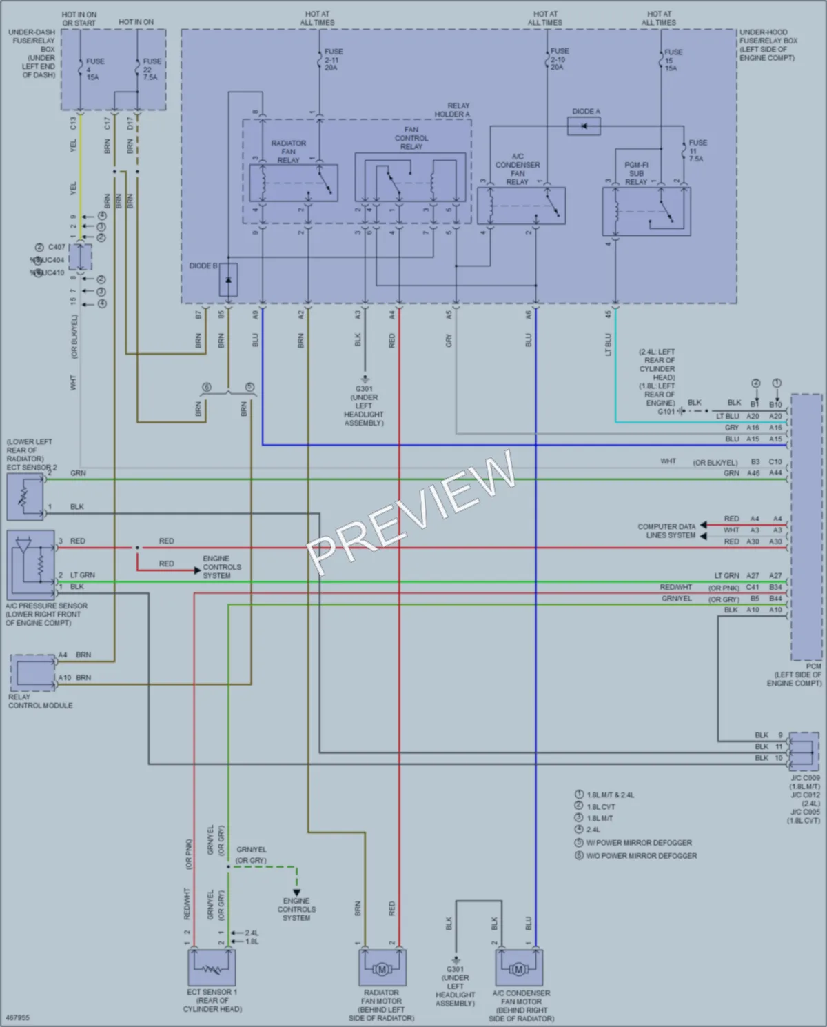 2015 Honda Civic Cooling Fan wiring diagram preview