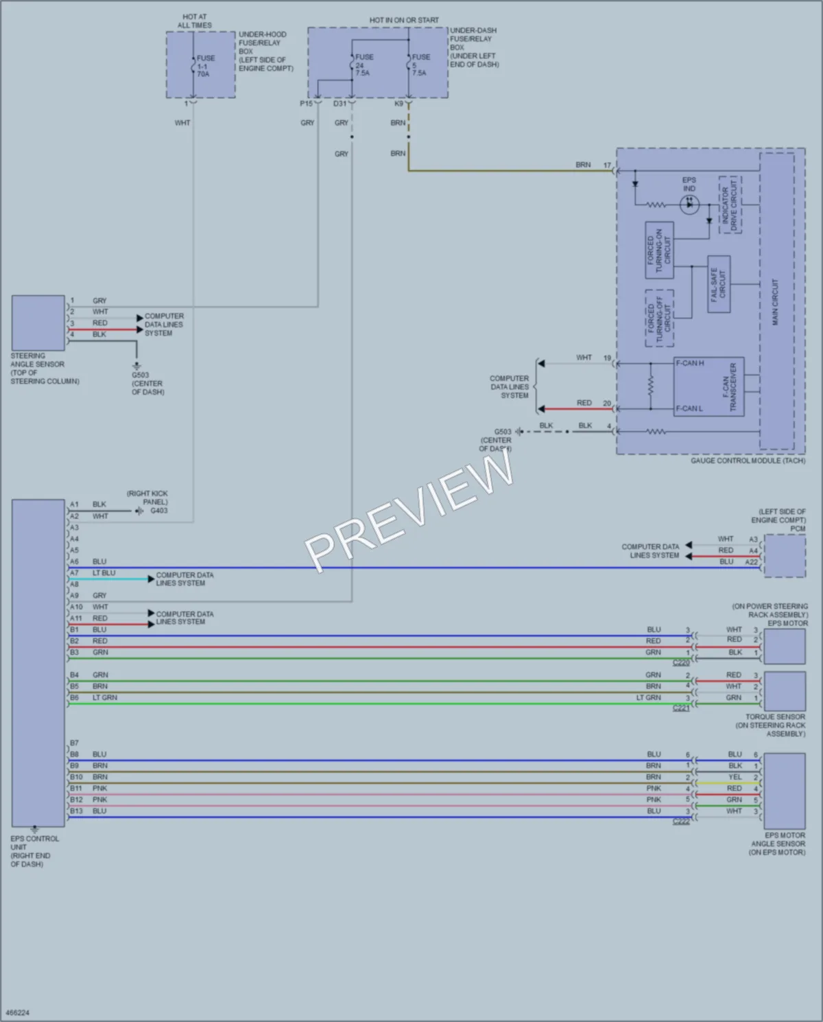 2015 Honda Civic Electronic Power Steering wiring diagram preview