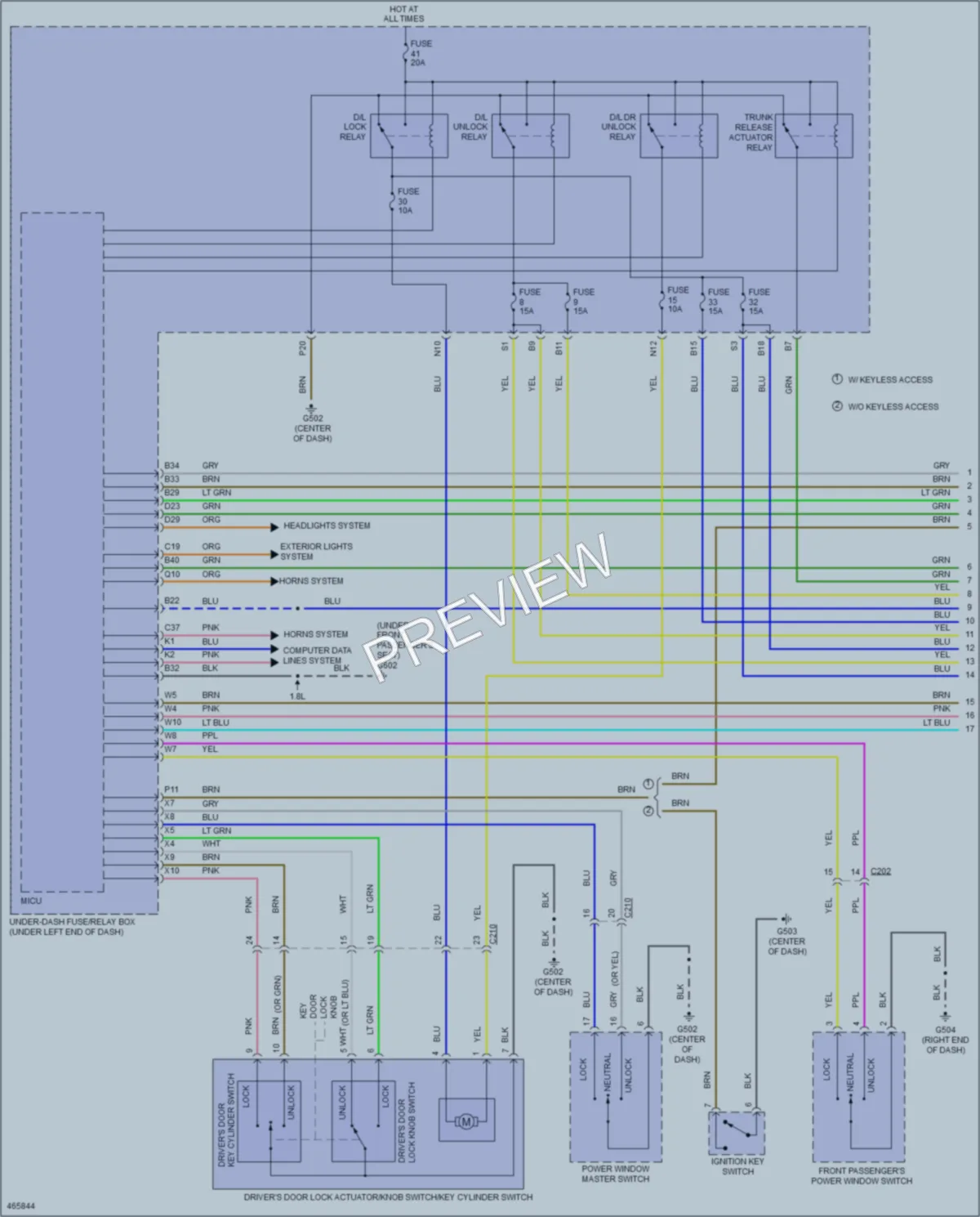 2015 Honda Civic Power Door Locks wiring diagram preview