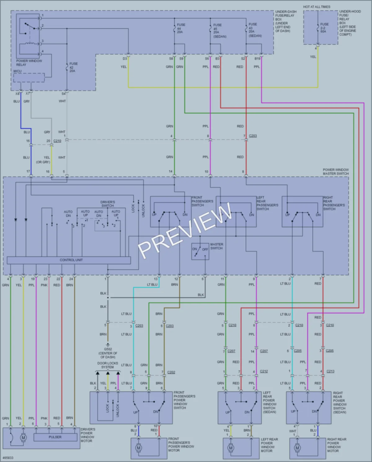2015 Honda Civic Power Windows wiring diagram preview