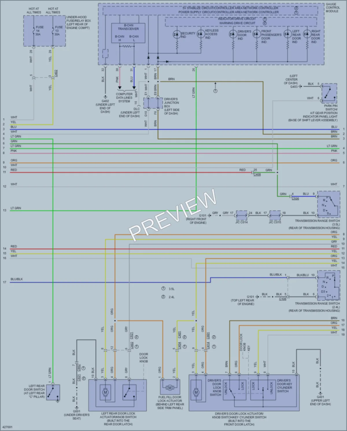 2015 Honda Crosstour Anti Theft wiring diagram preview