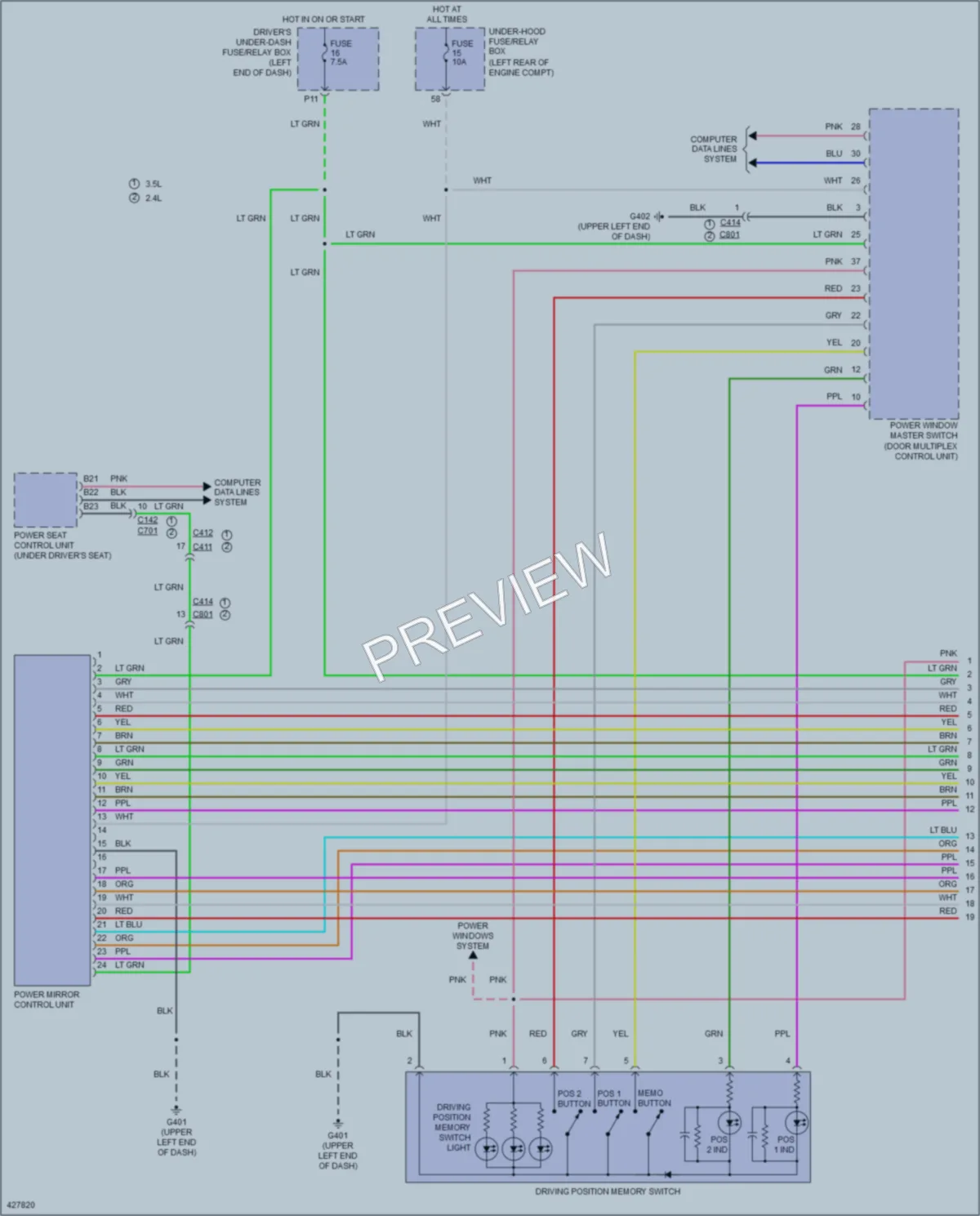 2015 Honda Crosstour Memory Systems wiring diagram preview