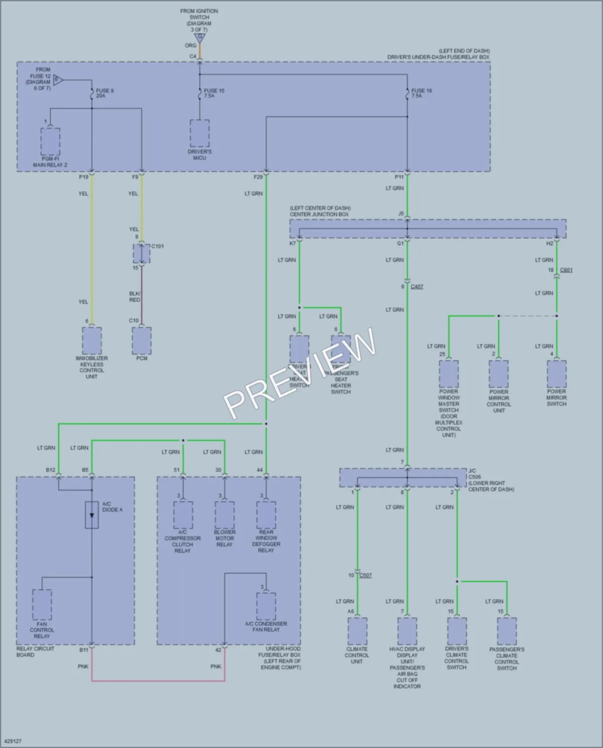 2015 Honda Crosstour Power Distribution wiring diagram preview