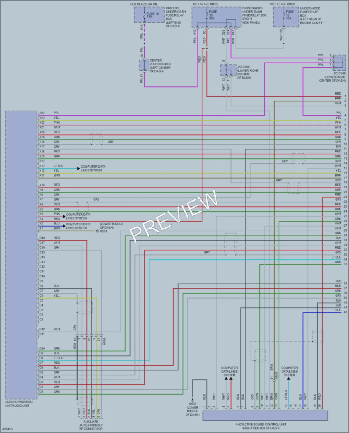 2015 Honda Crosstour Radio wiring diagram preview