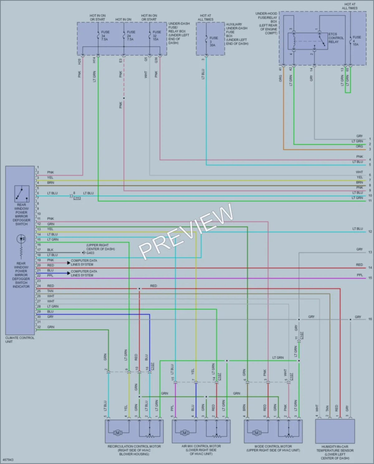 2015 Honda Fit Air Conditioning wiring diagram preview